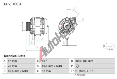 BOSCH Alterntor BO 0986080920, 0 986 080 920