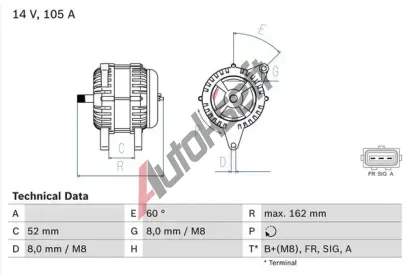 BOSCH Alterntor BO 0986081090, 0 986 081 090