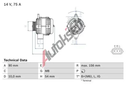BOSCH Alterntor BO 0986081950, 0 986 081 950