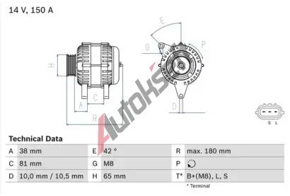 BOSCH Alterntor BO 0986081960, 0 986 081 960