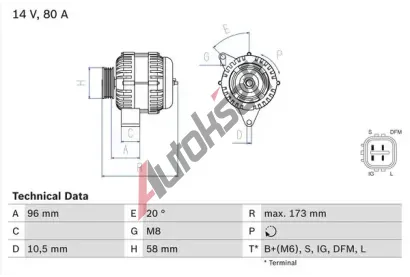 BOSCH Alterntor BO 0986082040, 0 986 082 040
