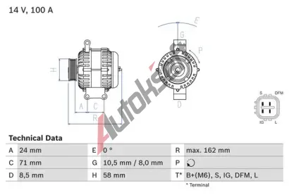 BOSCH Alterntor BO 0986082080, 0 986 082 080