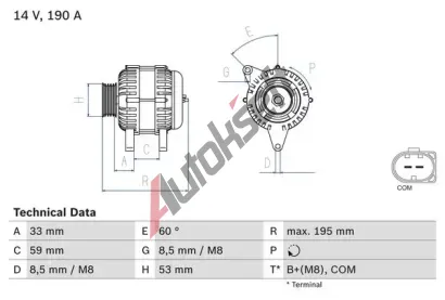 BOSCH Altern�tor BO 0986082140, 0 986 082 140
