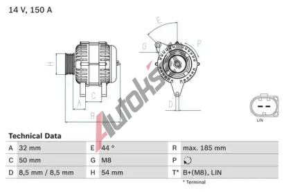 BOSCH Alterntor BO 0986082150, 0 986 082 150