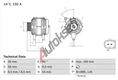 BOSCH Alterntor BO 0986082160, 0 986 082 160