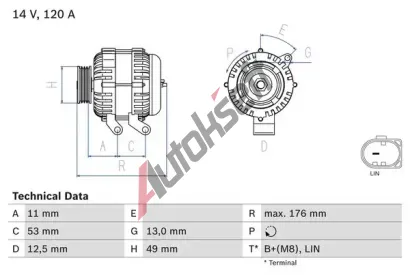 BOSCH Alterntor BO 0986082220, 0 986 082 220