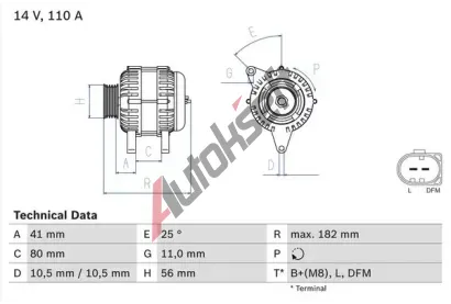 BOSCH Alterntor BO 0986082320, 0 986 082 320