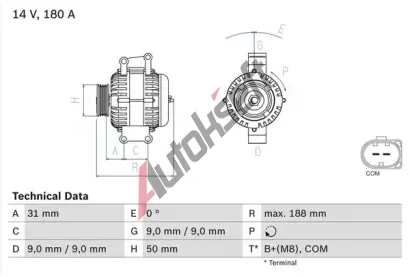 BOSCH Alterntor BO 0986082500, 0 986 082 500