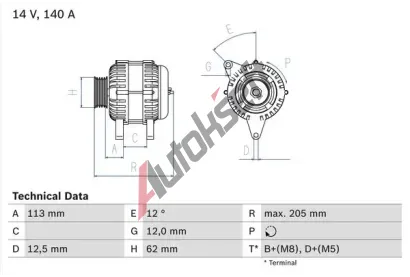BOSCH Alterntor BO 0986082620, 0 986 082 620