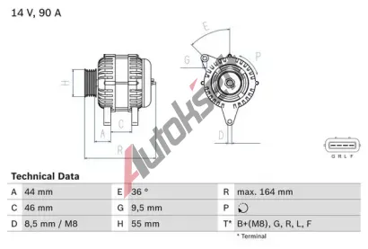 BOSCH Alterntor BO 0986082750, 0 986 082 750