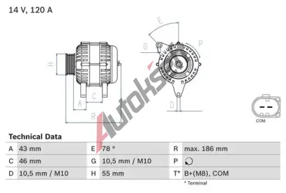 BOSCH Alterntor BO 0986083290, 0 986 083 290