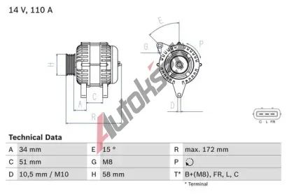 BOSCH Alterntor BO 0986083520, 0 986 083 520