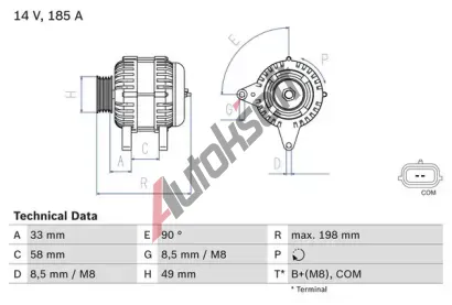 BOSCH Alterntor BO 0986083560, 0 986 083 560