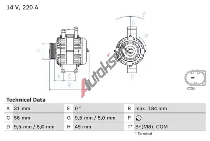 BOSCH Alternátor BO 0986083600, 0 986 083 600 BOSCH Alternátor BO 0986083600, 0 986 083 600