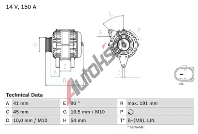 BOSCH Alterntor BO 0986083620, 0 986 083 620