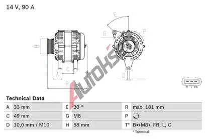 BOSCH Alterntor BO 0986083650, 0 986 083 650