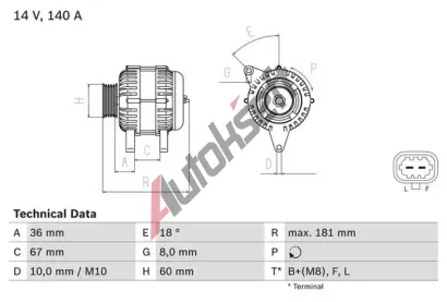 BOSCH Altern�tor BO 0986083860, 0 986 083 860