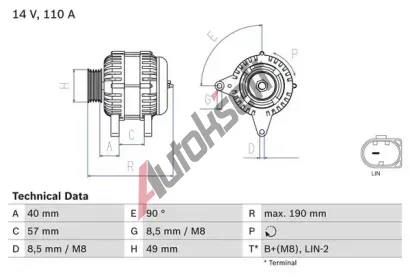 BOSCH Alterntor BO 0986083910, 0 986 083 910