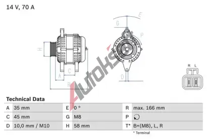 BOSCH Alterntor BO 0986083930, 0 986 083 930