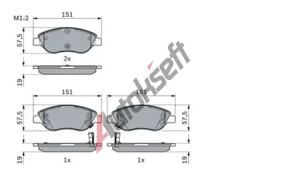 BOSCH Sada brzdovch destiek BO 0986424042, 0 986 424 042