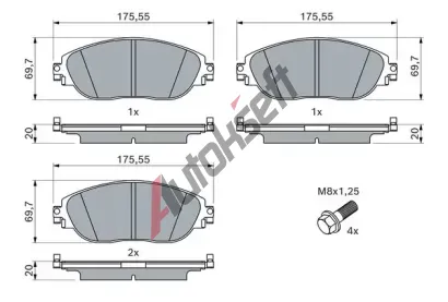 BOSCH Sada brzdovch destiek BO 0986424628, 0 986 424 628