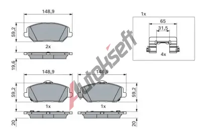 BOSCH Sada brzdovch destiek BO 0986424862, 0 986 424 862