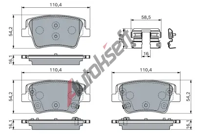 BOSCH Sada brzdových destiček BO 0986460151, 0 986 460 151 BOSCH Sada brzdových destiček BO 0986460151, 0 986 460 151