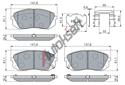 BOSCH Sada brzdových destiček BO 0986460169, 0 986 460 169 BOSCH Sada brzdových destiček BO 0986460169, 0 986 460 169