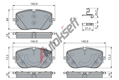 BOSCH Sada brzdovch destiek BO 0986460181, 0 986 460 181