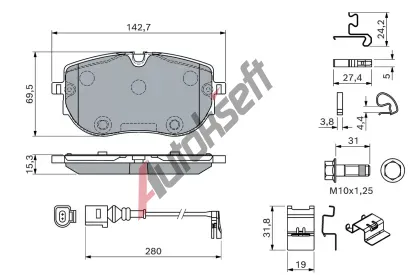 BOSCH Sada brzdovch destiek BO 0986460201, 0 986 460 201
