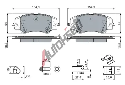 BOSCH Sada brzdových destiček BO 0986460291, 0 986 460 291 BOSCH Sada brzdových destiček BO 0986460291, 0 986 460 291