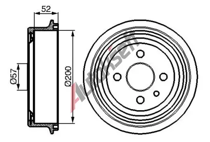 BOSCH Brzdov buben - 200 mm BO 0986477018, 0 986 477 018