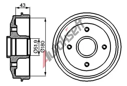 BOSCH Brzdový buben - 180 mm BO 0986477020, 0 986 477 020 BOSCH Brzdový buben - 180 mm BO 0986477020, 0 986 477 020
