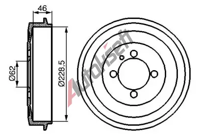 BOSCH Brzdov buben - 228,5 mm BO 0986477039, 0 986 477 039