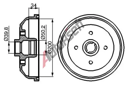 BOSCH Brzdov buben - 200 mm BO 0986477040, 0 986 477 040