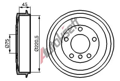 BOSCH Brzdov buben - 228,5 mm BO 0986477043, 0 986 477 043