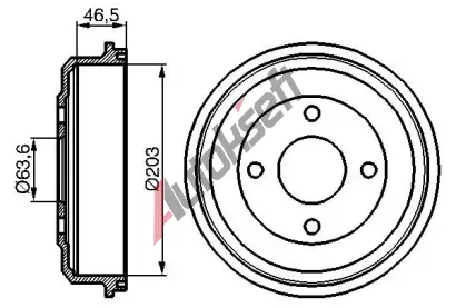 BOSCH Brzdov buben - 203 mm BO 0986477054, 0 986 477 054