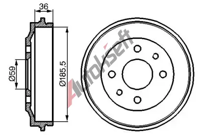 BOSCH Brzdov buben - 185 mm BO 0986477055, 0 986 477 055