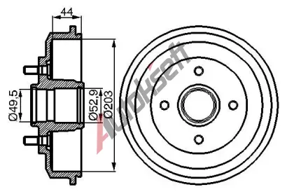 BOSCH Brzdov buben - 203 mm BO 0986477102, 0 986 477 102