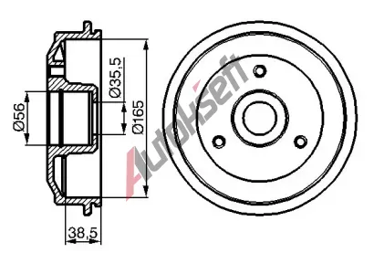 BOSCH Brzdov buben s loiskem - 165 mm BO 0986477118, 0 986 477 118