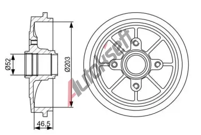BOSCH Brzdov buben - 203 mm BO 0986477126, 0 986 477 126