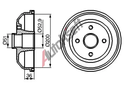 BOSCH Brzdov buben - 200 mm BO 0986477134, 0 986 477 134