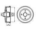 BOSCH Brzdov buben - 200 mm BO 0986477135, 0 986 477 135