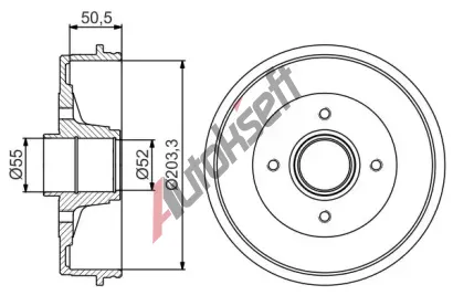 BOSCH Brzdov buben - 203,3 mm BO 0986477172, 0 986 477 172