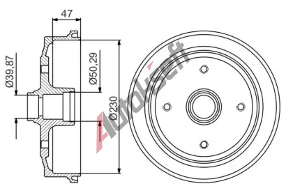 BOSCH Brzdov buben - 230 mm BO 0986477176, 0 986 477 176