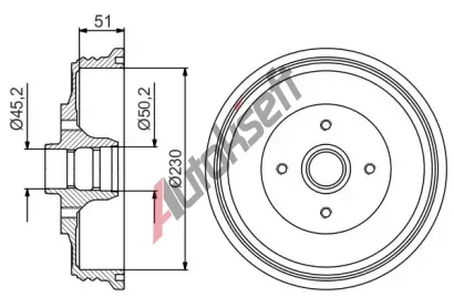 BOSCH Brzdov buben - 230 mm BO 0986477178, 0 986 477 178