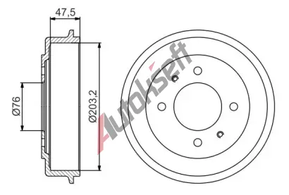 BOSCH Brzdov buben - 203,2 mm BO 0986477180, 0 986 477 180