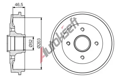 BOSCH Brzdov buben s loiskem - 203 mm BO 0986477184, 0 986 477 184