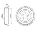 BOSCH Brzdov buben - 250 mm ‐ BO 0986477185