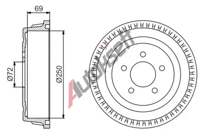 BOSCH Brzdov buben - 250 mm BO 0986477185, 0 986 477 185